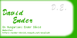 david ender business card