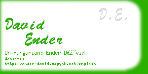 david ender business card